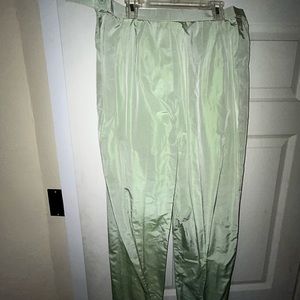Green silk shimmery pants